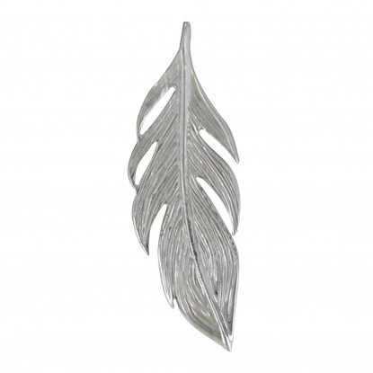 Pendentif Argent Rhodié Petite Plume - Petit Modèle