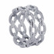 Bague Argen Rhodié Tube de Maillons