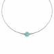 Collier Tubes Argent Une Perle de Larimar et Perles d'Argent
