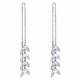 Boucles d'Oreilles Chainette Argent Rhodié Laurier
