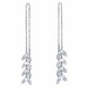 Boucles d'Oreilles Chainette Argent Rhodié Laurier