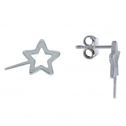 Boucles d'Oreilles Argent Etoile Filante