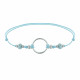 Bracelet Lien Cercle Argent et Deux Perles Facettées de Larimar