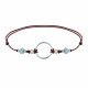 Bracelet Lien Cercle Argent et Deux Perles Facettées de Larimar