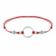 Bracelet Lien Cercle Argent et Deux Perles Facettées de Larimar