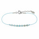 Bracelet Lien Sept Perles Facettées de Larimar et Perles Argent