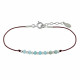 Bracelet Lien Sept Perles Facettées de Larimar et Perles Argent