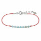 Bracelet Lien Sept Perles Facettées de Larimar et Perles Argent