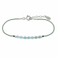 Bracelet Lien Sept Perles Facettées de Larimar et Perles Argent
