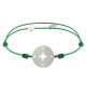 Bracelet Lien Médaille Argent Ronde Rose des Vents