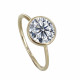 Bague Plaqué Or Solitaire Serti Clos