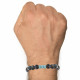 Bracelet Homme Perles Labradorite et Trois Anneaux de Larimar