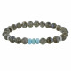 Bracelet Homme Perles Labradorite et Trois Anneaux de Larimar
