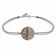 Bracelet Lien Médaille Argent Plaqué Or Rose Ruthénium Paris