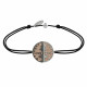 Bracelet Lien Médaille Argent Plaqué Or Rose Ruthénium Paris