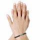 Bracelet Femme Perles Agate Marron Une Perle de Larimar et Deux Perles Argent