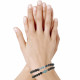Bracelet Femme Perles Agate Marron Une Perle de Larimar et Deux Perles Argent