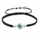 Bracelet Lien Tréssé Noir et Oeil de Nacre 