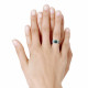 Bague Argent Large Pyramide Malachite