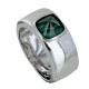 Bague Argent Large Pyramide Malachite