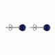 Boucles d'Oreilles Clou Argent Rhodié et Perles de Lapis Lazuli 5mm
