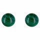 Boucles d'Oreilles Clou Argent Rhodié et Perles de Malachite 6 mm