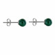 Boucles d'Oreilles Clou Argent Rhodié et Perles de Malachite 6 mm