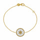 Bracelet Plaqué Or Soleil Émail Blanche