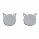 Boucles d'Oreilles Argent Tête de Chat