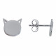 Boucles d'Oreilles Argent Tête de Chat