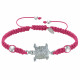 Bracelet Métal Argenté Tortue Lien Tréssé