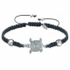 Bracelet Métal Argenté Tortue Lien Tréssé