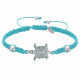 Bracelet Métal Argenté Tortue Lien Tréssé