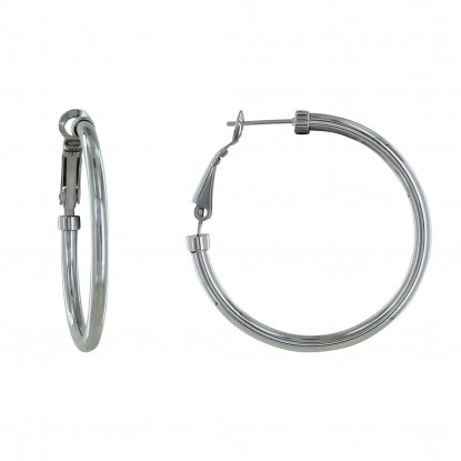 Boucles d'Oreilles Argent Créoles Rondes 5cm