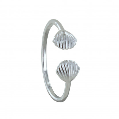 Bague Argent Double Coquille St Jacques