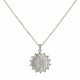 Collier Argent Rhodié Médaille Martelée et Billes