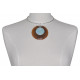Collier Torque Argent Disque en Corne et Cercle de Larimar