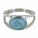 Bague Argent Ovale de Larimar et d'Argent
