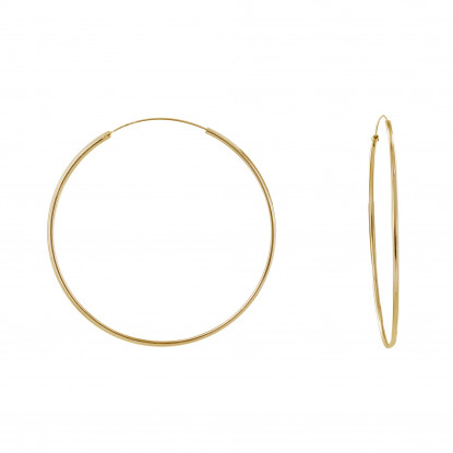 Boucles d'Oreilles Plaqué Or Fines Créoles 6cm