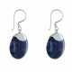 Boucles d'Oreilles Argent Disque Coquillage Teinté Bleu
