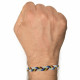 Bracelet Homme Chevron Beige Bleu Marron Jaune Rouge