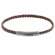 Bracelet Mixte Cuir et Acier Tréssé Plat