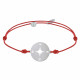 Bracelet Lien Médaille Argent Ronde Rose des Vents