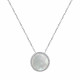 Collier Argent Rhodié Rond de Nacre Ivoire