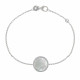 Bracelet Argent Rhodié Rond de Nacre Ivoire