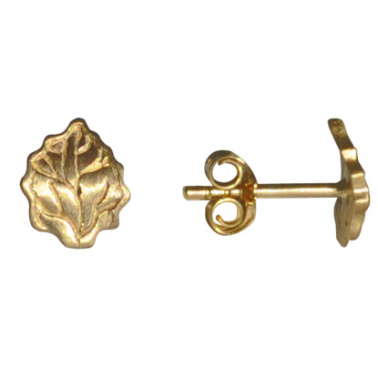 Boucles d'Oreilles Plaqué Or Petites Feuilles