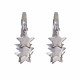 Boucles d'Oreilles Argent Rhodié Petites Créoles et Etoiles