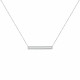 Collier Argent Rhodié Rectangle Ajouré de Strass