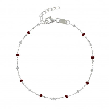 Bracelet Argent Perles Émaillées et Perles Argent