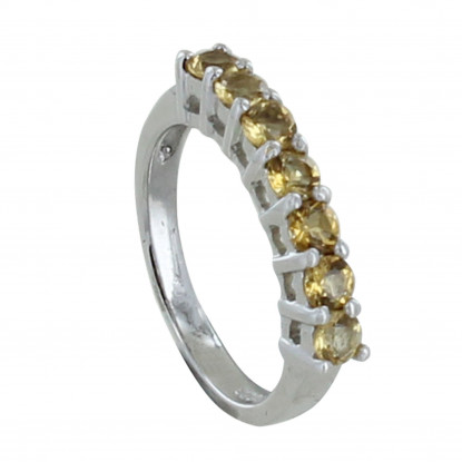 Bague Argent Rhodié Alliance Peridot